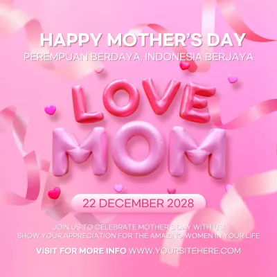 Pink Trendy Mother's Day Announcement Social Media Post