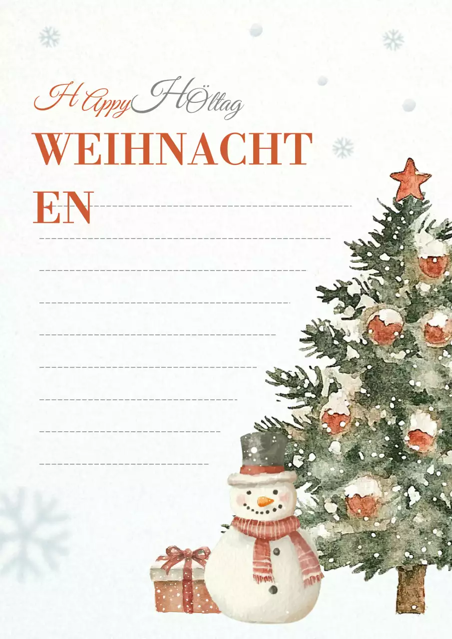 Eine einfache Weihnachtskarte in Weiß