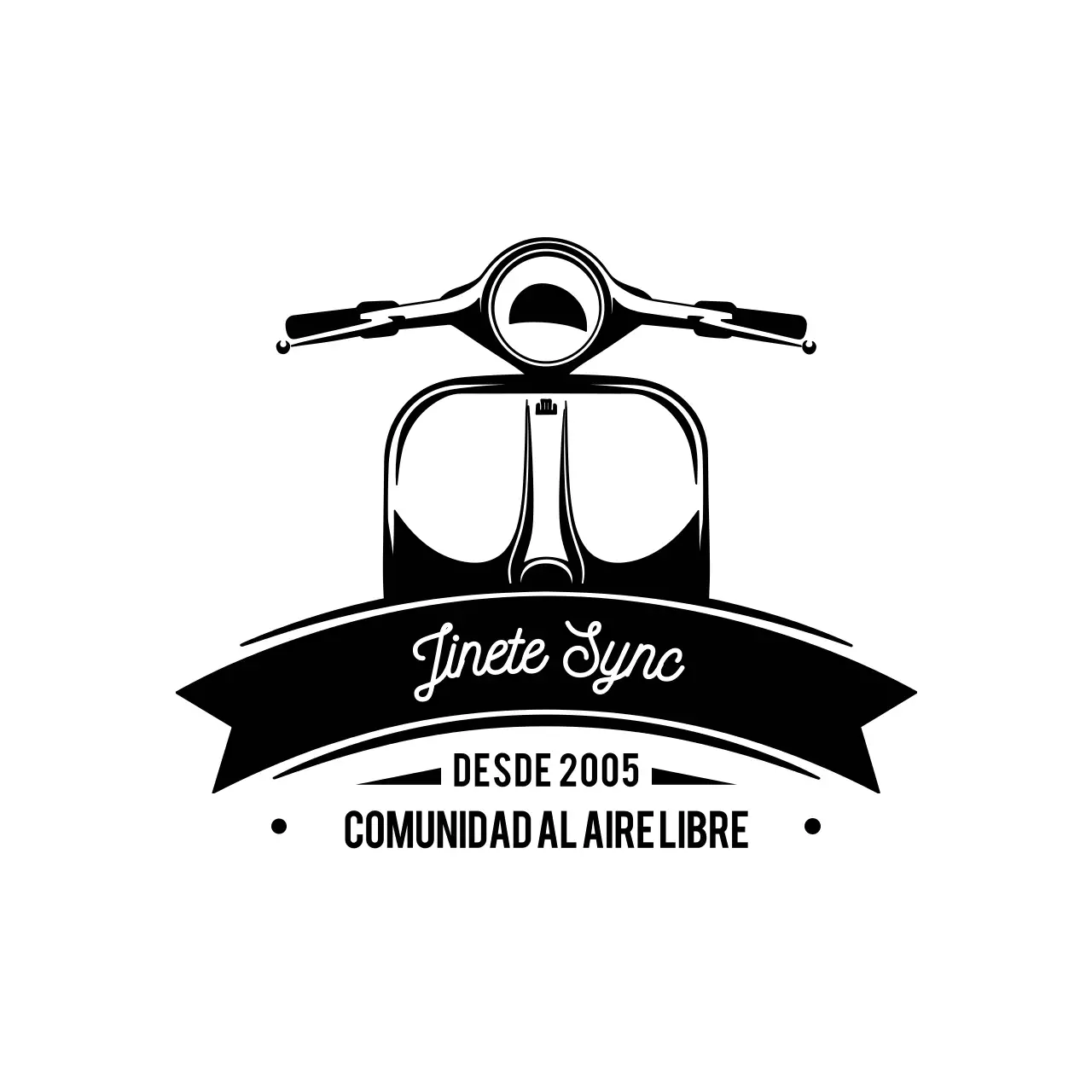 logo scooter vintage negro