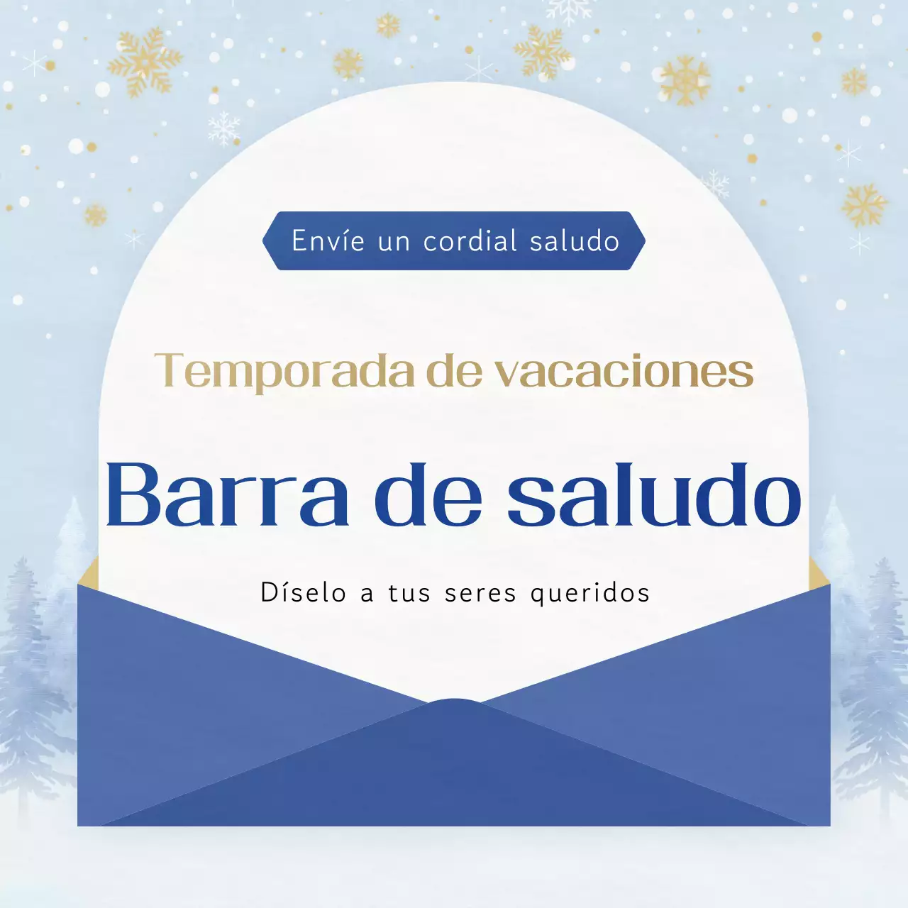 Felicitaciones navideñas Blue Simple