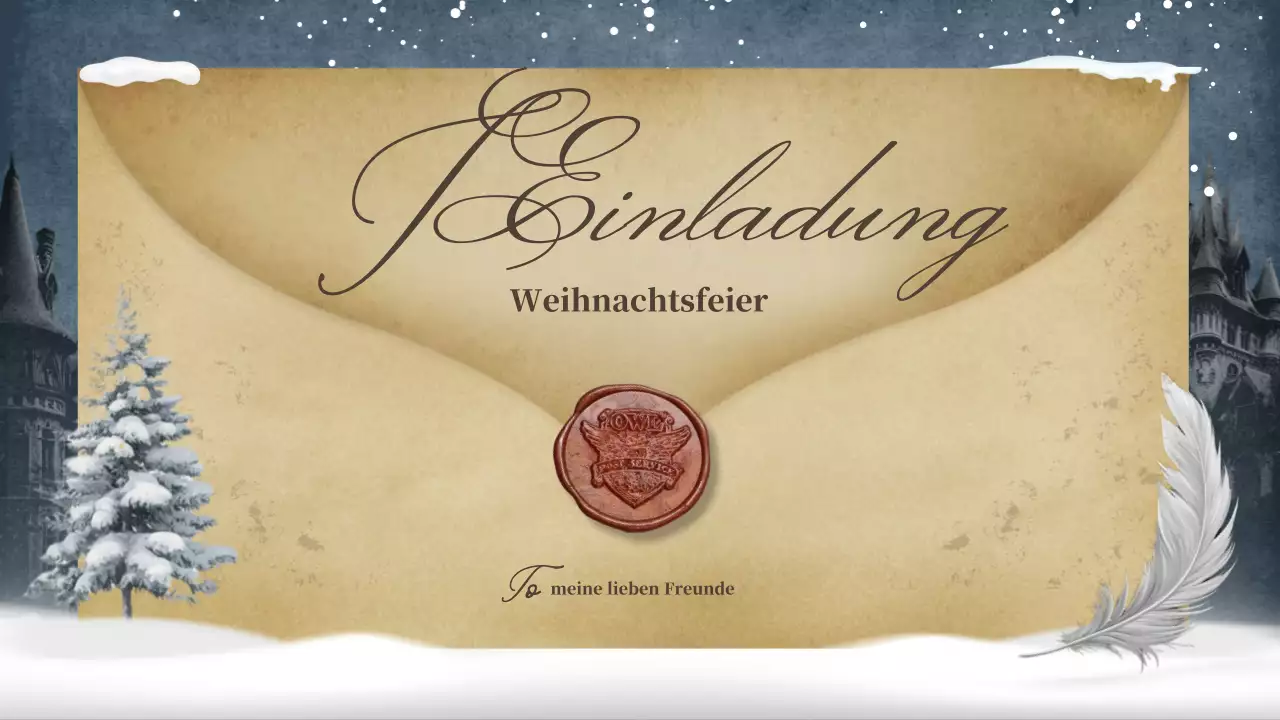 beige klassische Weihnachtseinladung