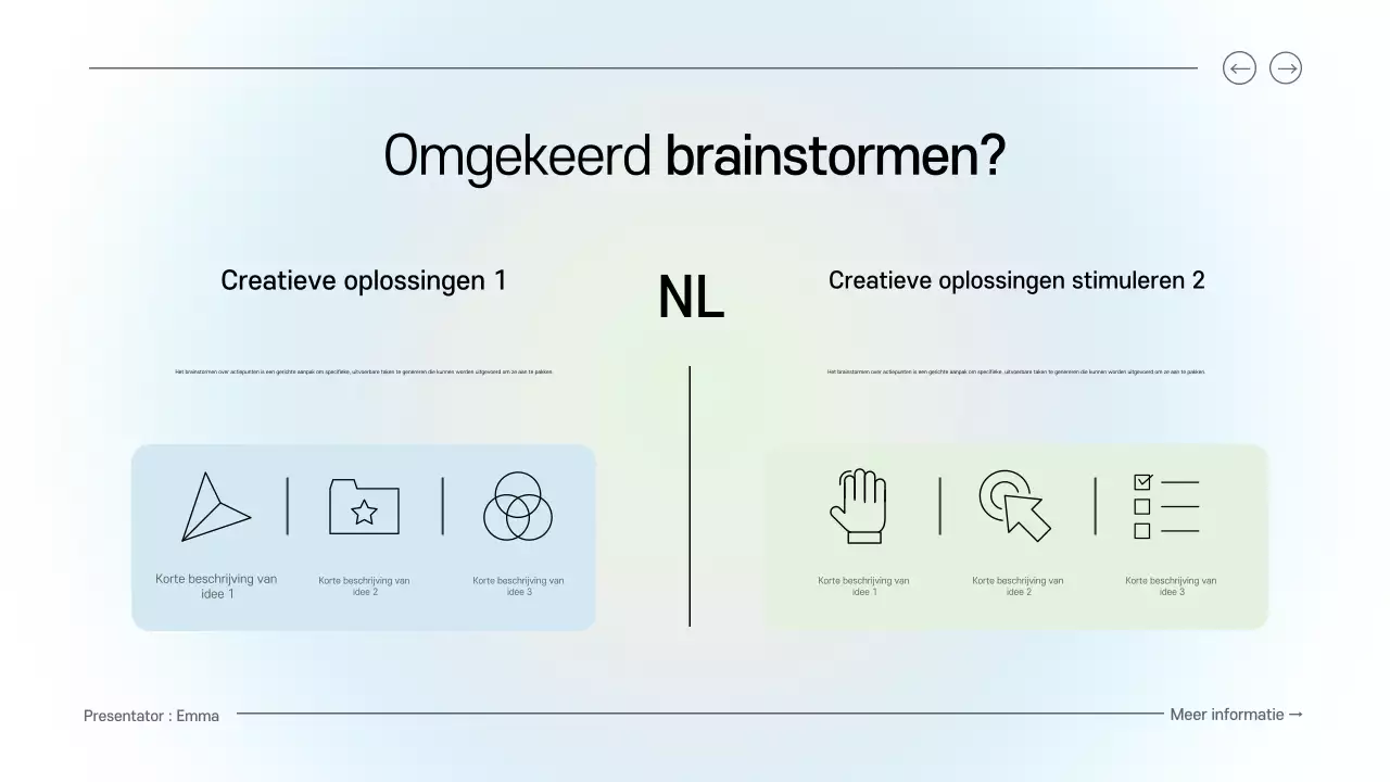 blauw en groen schoon digitale brainstormgids