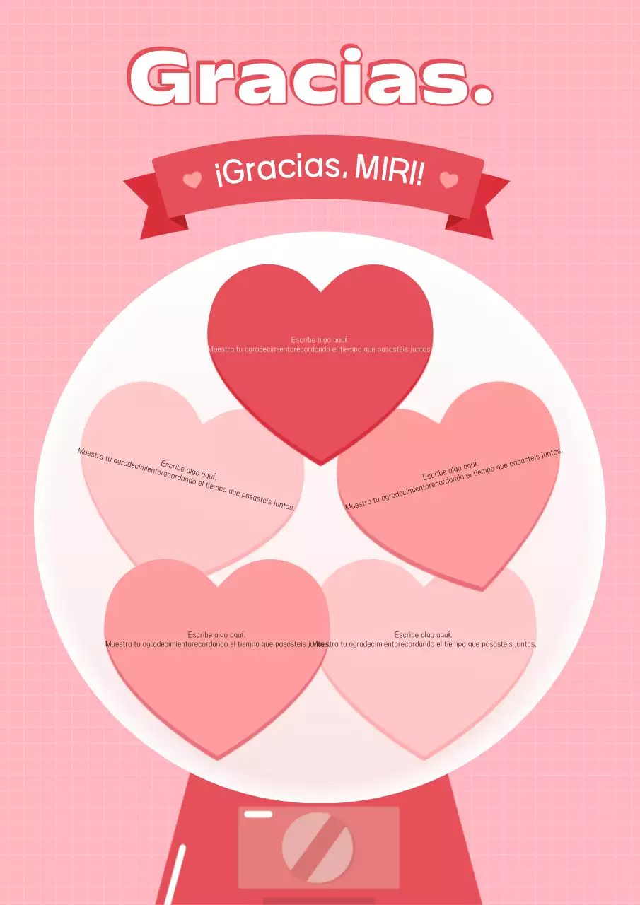 Una adorable tarjeta de agradecimiento rosa