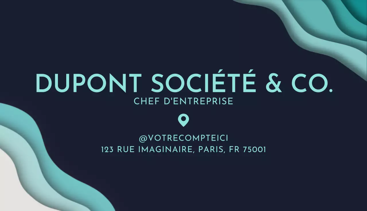 carte de visite moderne sarcelle