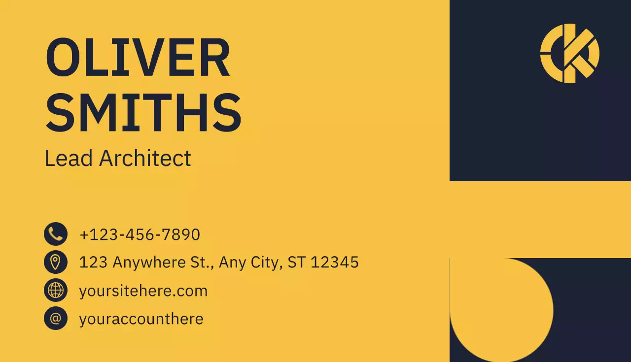 Yellow Minimal Business Card