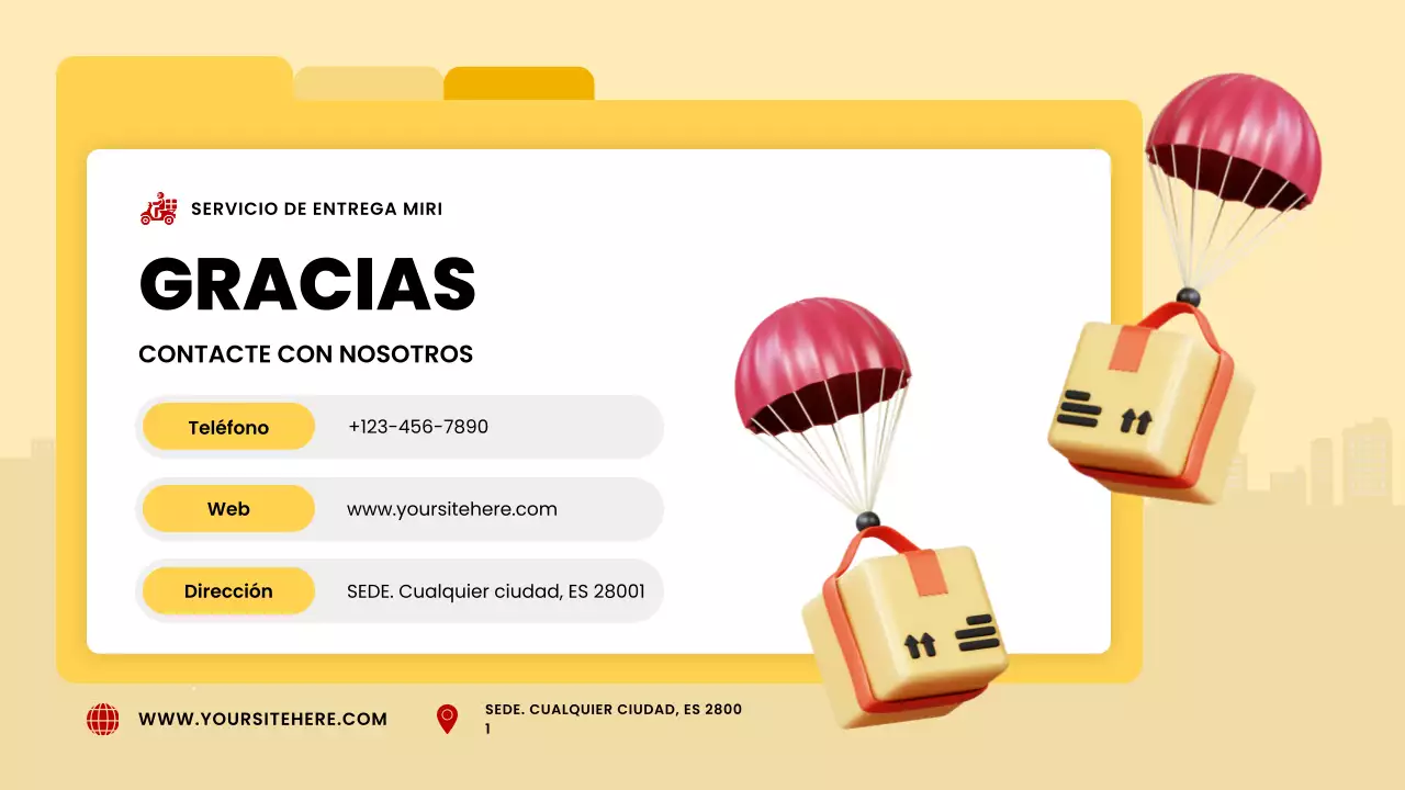 amarillo moderno anuncio de entrega