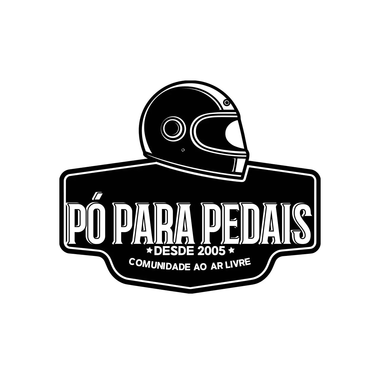 Logótipo retro preto de motocicleta