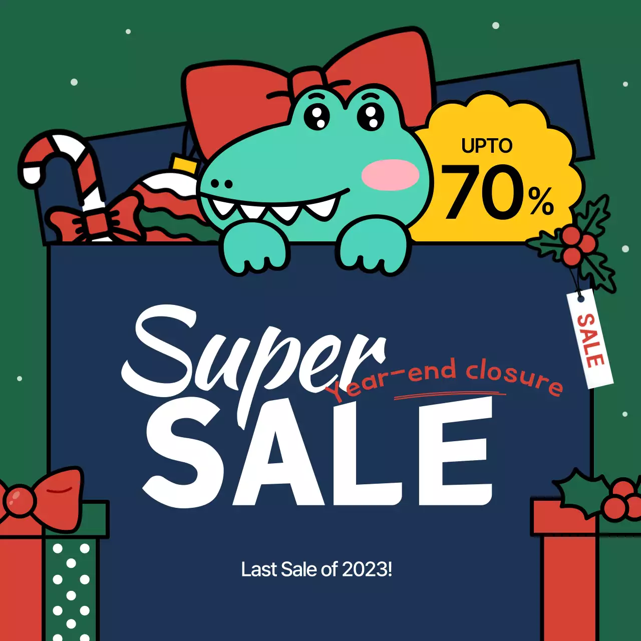 Carrossel de promoção de feriado de desenho animado vermelho no Instagram