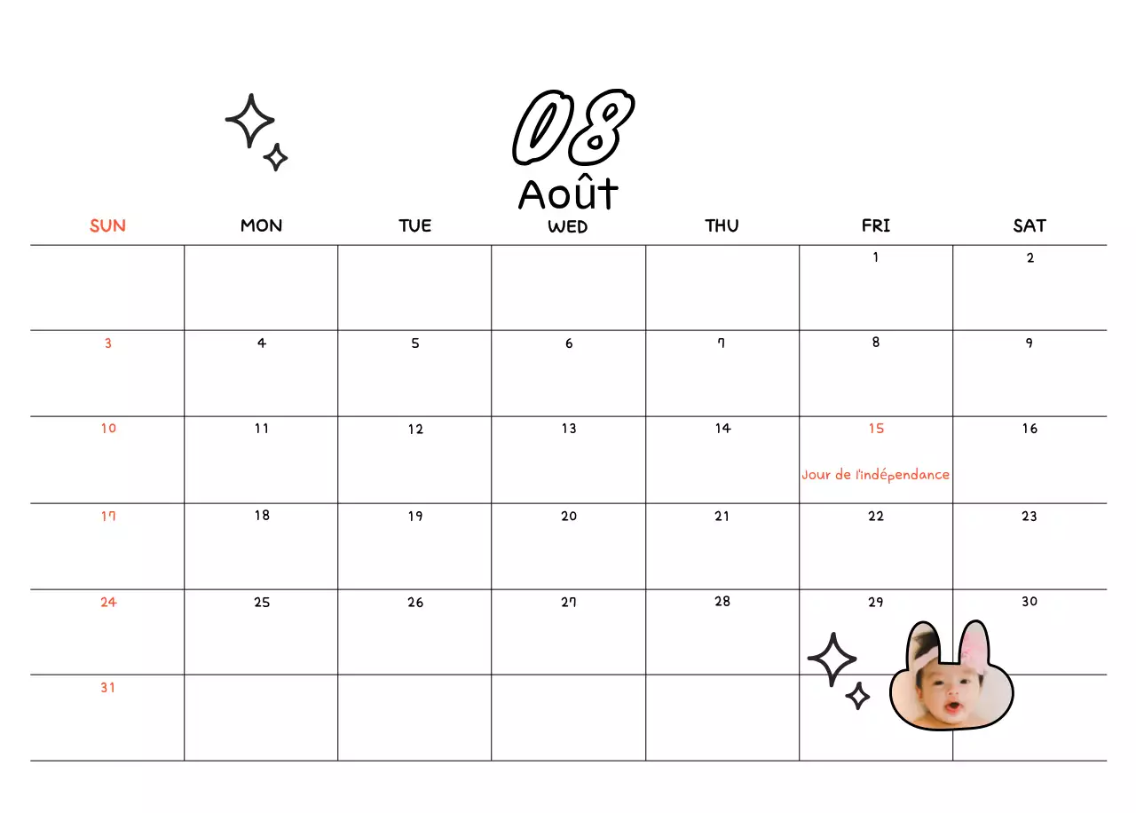 Calendrier photo du Nouvel An