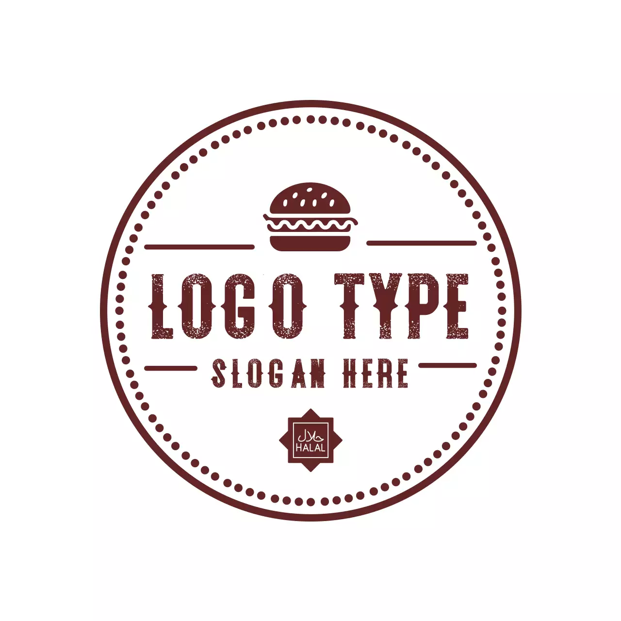 Brown Vintage Burger Logo