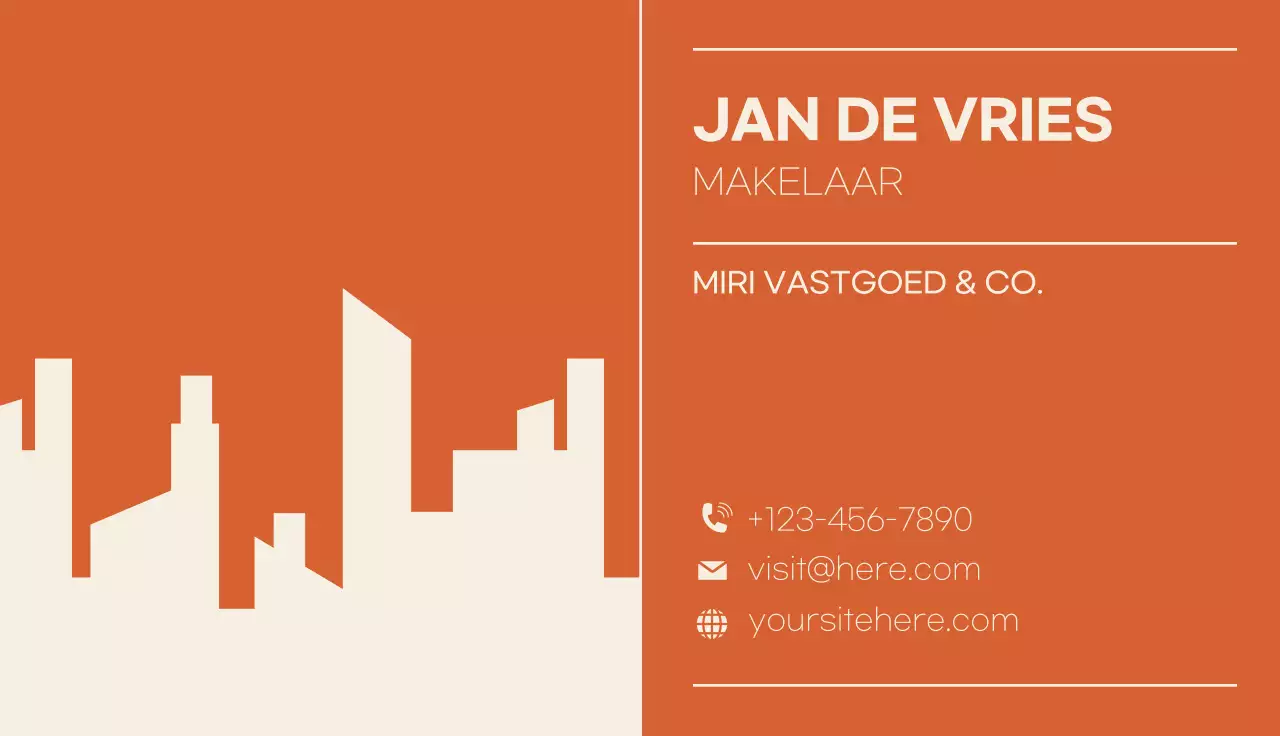 oranje moderne vastgoedkaart