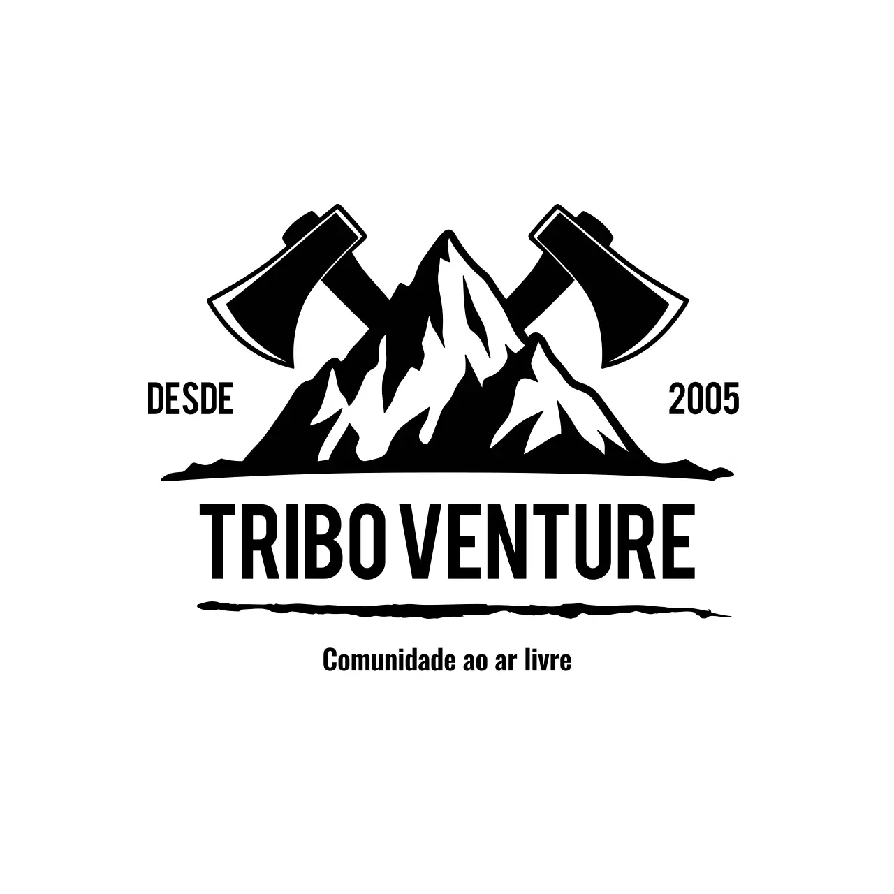 logótipo rústico preto da aventura