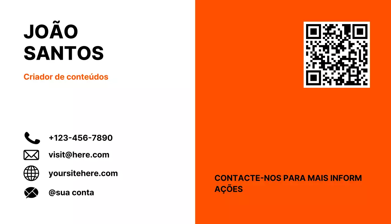Cartão de visita moderno laranja