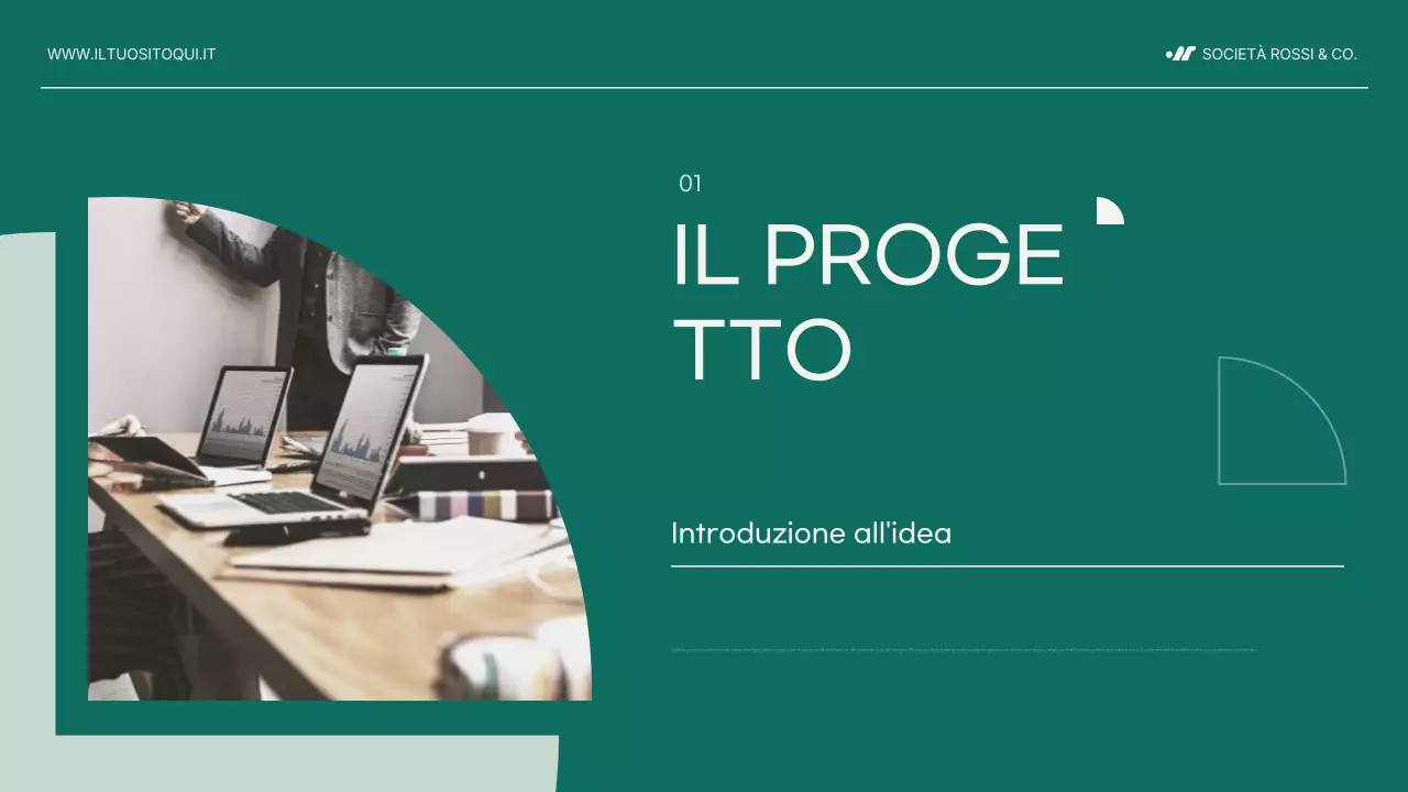 documento di proposta di progetto moderno e alla menta