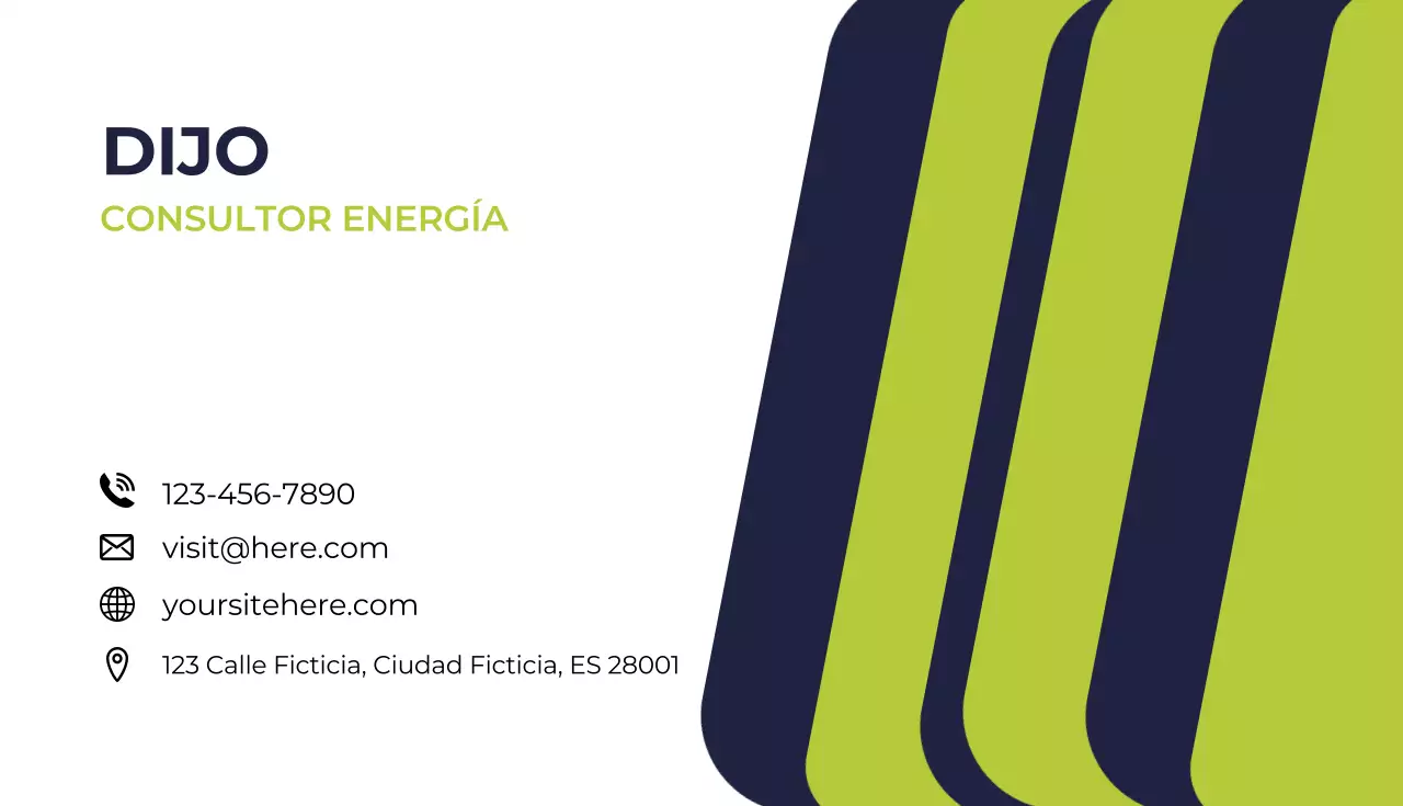 Tarjeta de visita de consultor moderno y ecológico