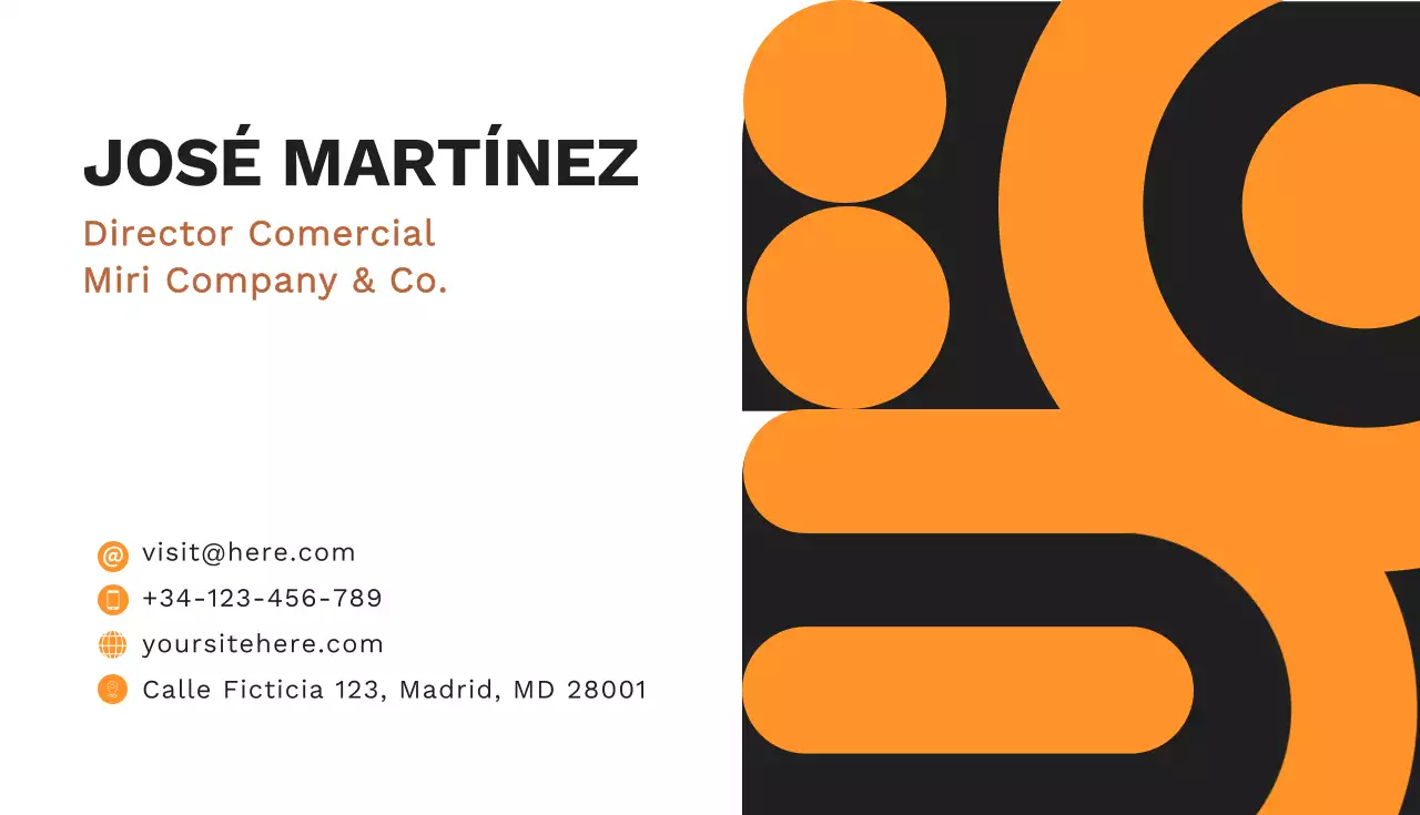 tarjeta de visita abstracta naranja