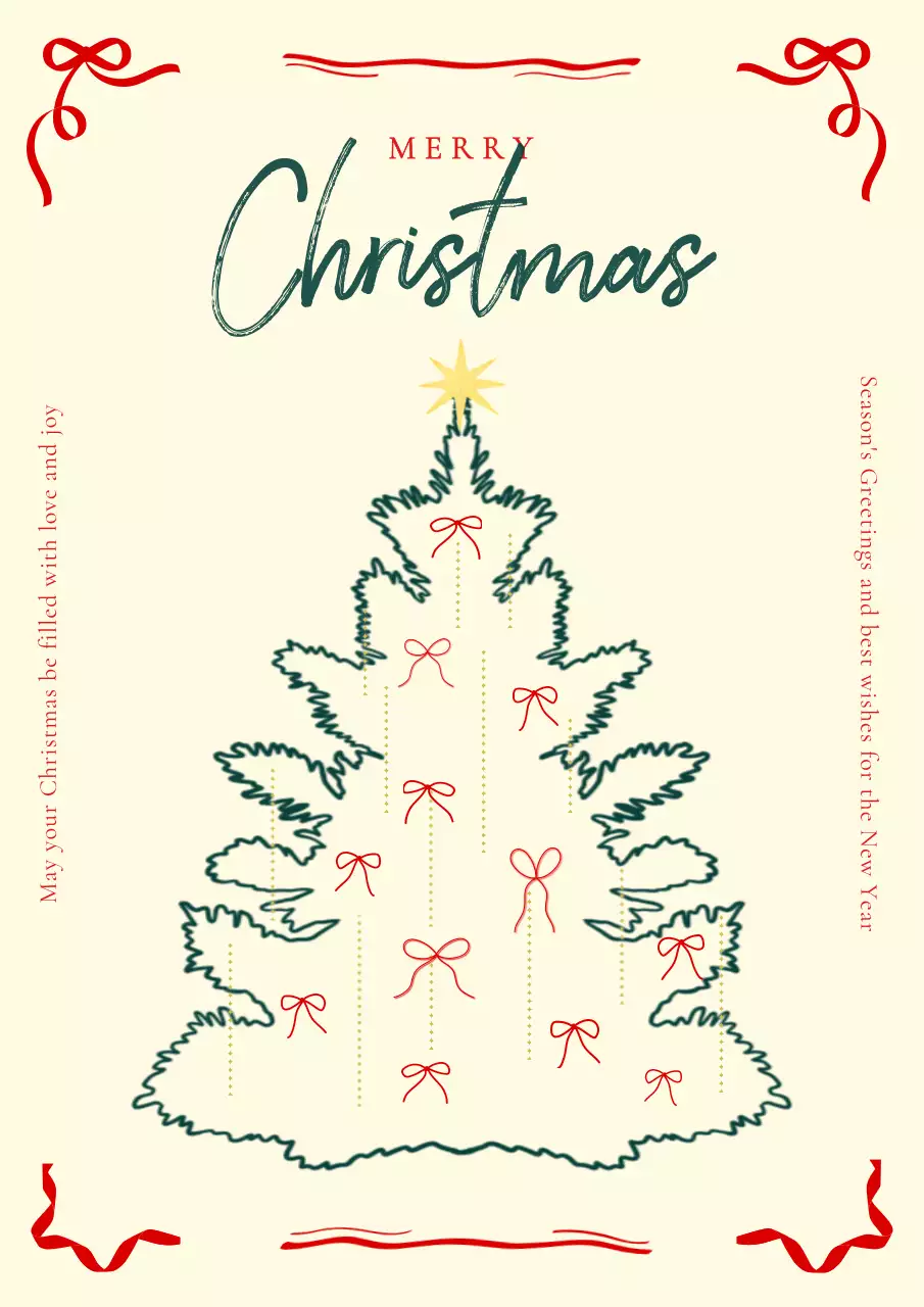 Poster thiệp Giáng sinh truyền thống màu be