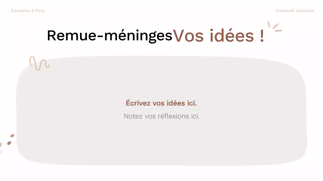 brun et rose guide de mise en page pour le brainstorming biologique