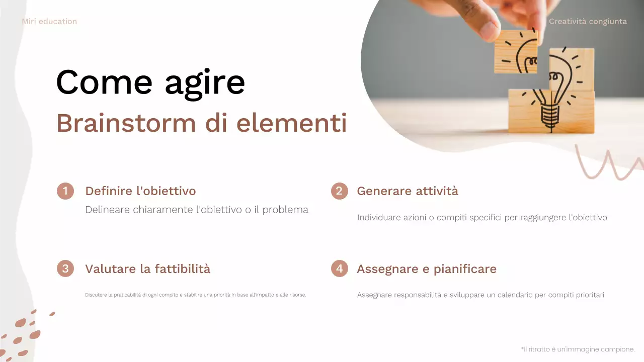 Guida al layout del brainstorming organico marrone e rosa