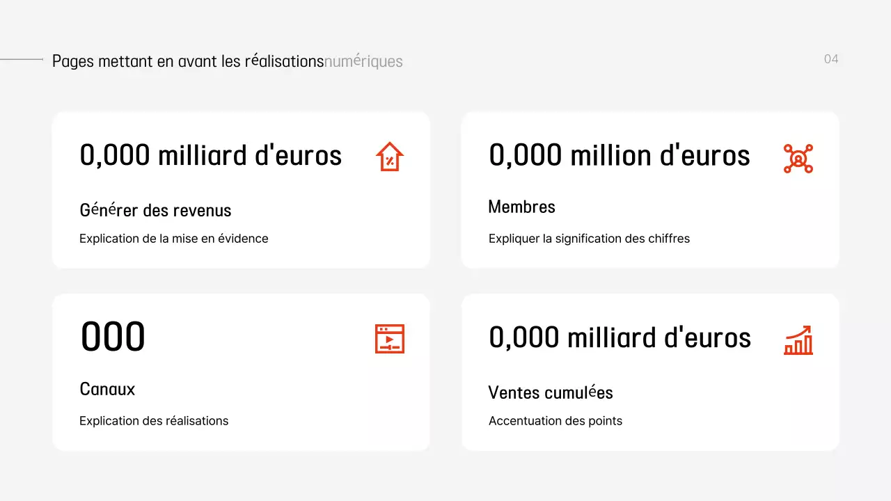 Planification d'une présentation moderne grise