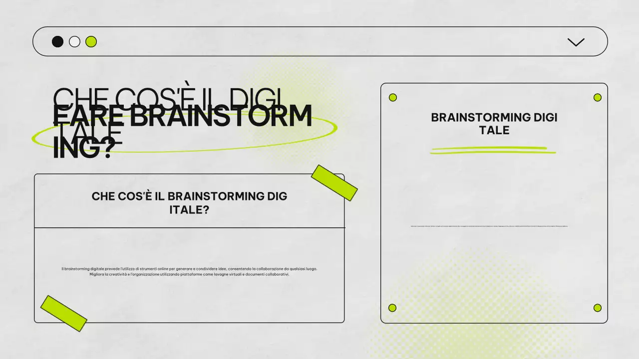 Presentazione infografica del Brainstorming verde e grigio