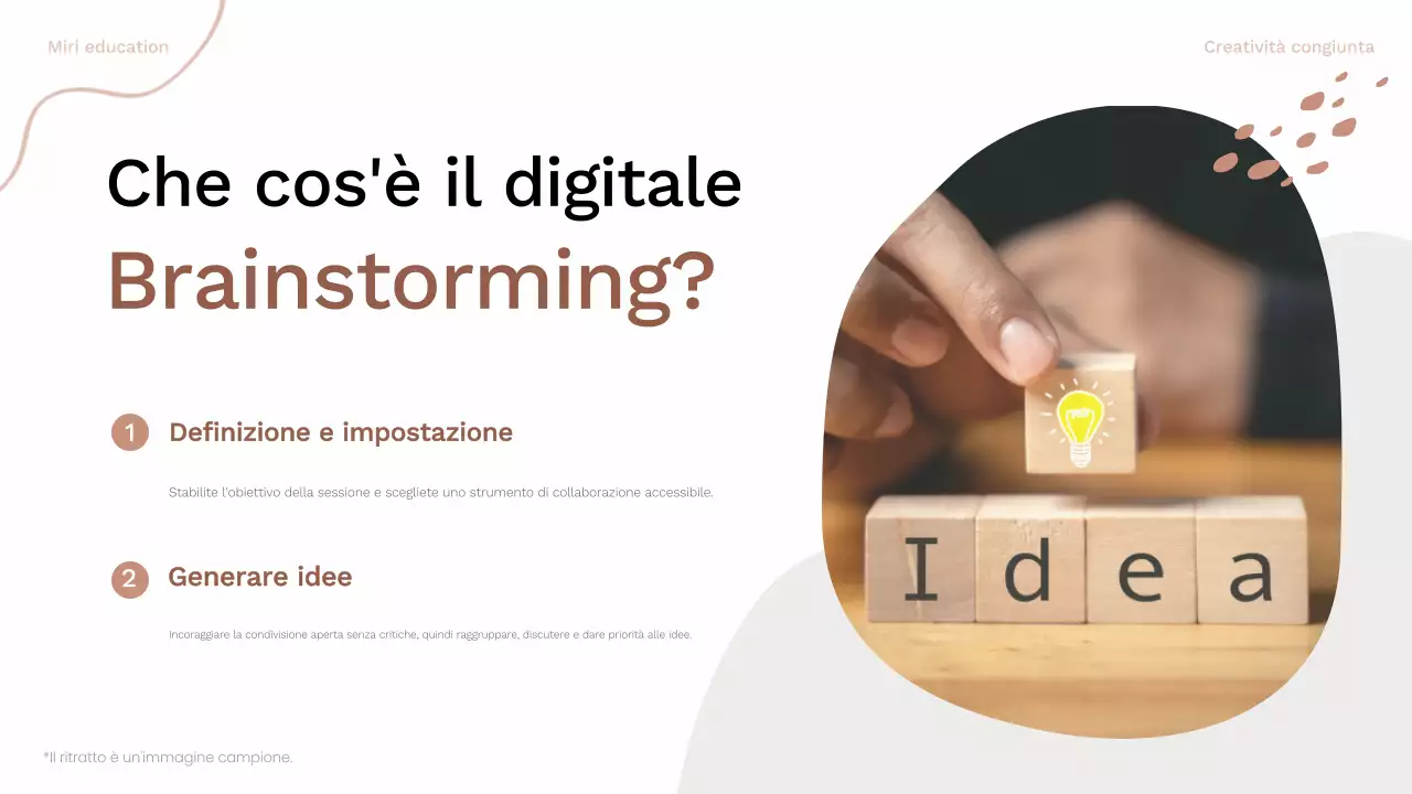 Guida al layout del brainstorming organico marrone e rosa