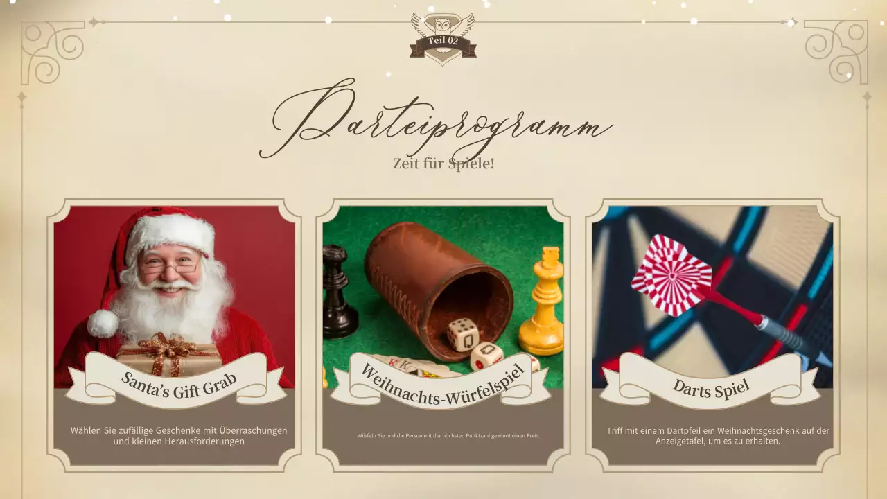 beige klassische Weihnachtseinladung