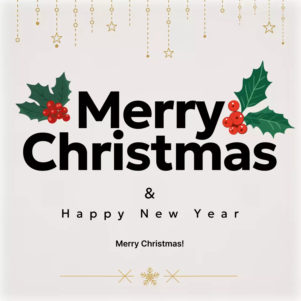 Bài đăng trên mạng xã hội về lời mời Giáng sinh truyền thống màu be