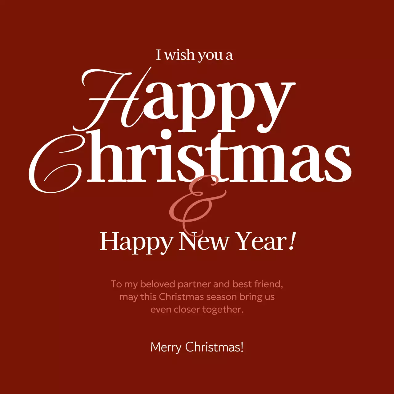 Bài đăng trên mạng xã hội thiệp chúc mừng giáng sinh thanh lịch màu hạt dẻ