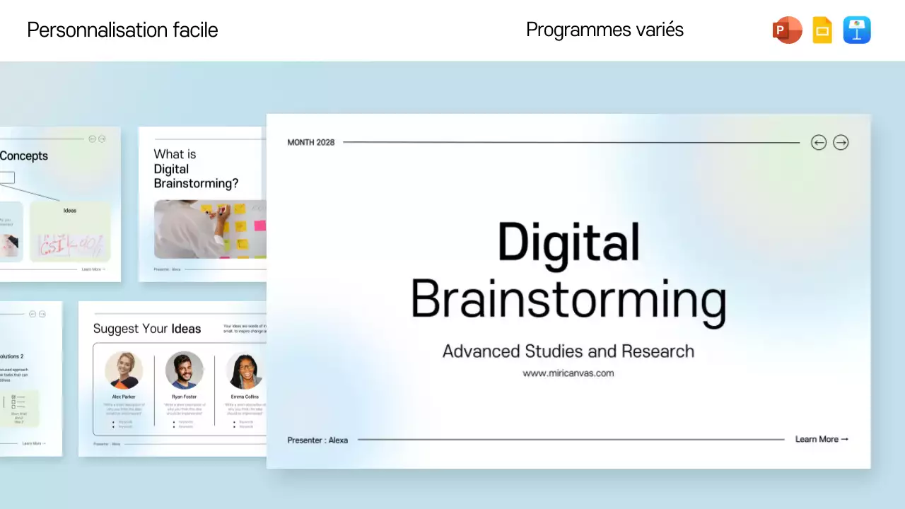 guide de brainstorming numérique bleu et vert propre