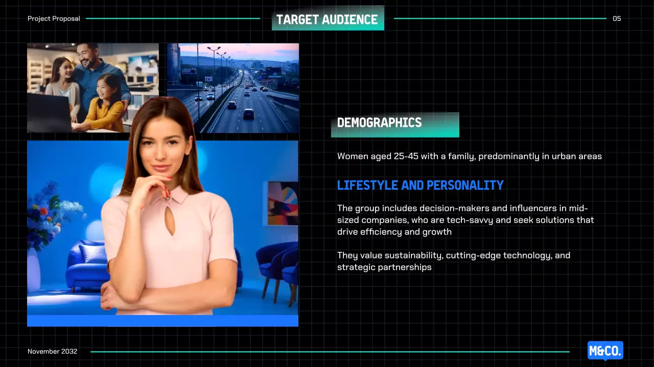 Hướng dẫn trình bày đề xuất dự án Blue Modern