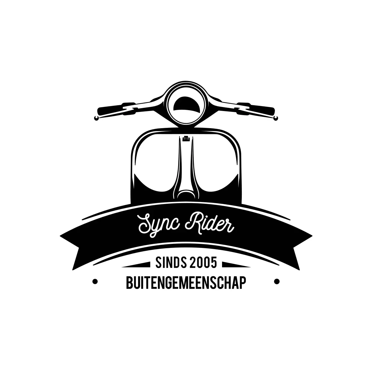 zwart vintage scooter logo