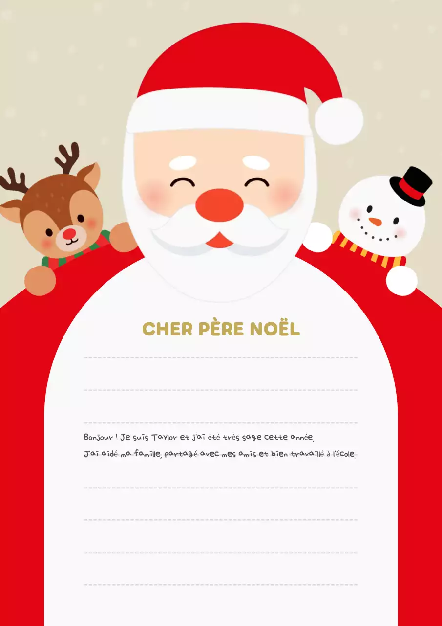 lettre de noël moderne rouge