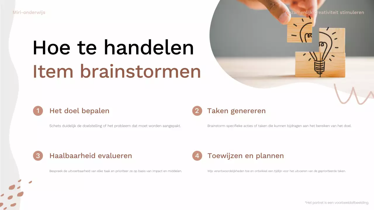 bruin en roze organische brainstorm layout gids