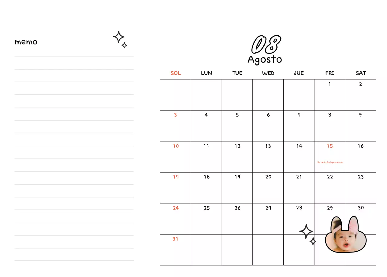 Agenda de Año Nuevo blanca y bonita