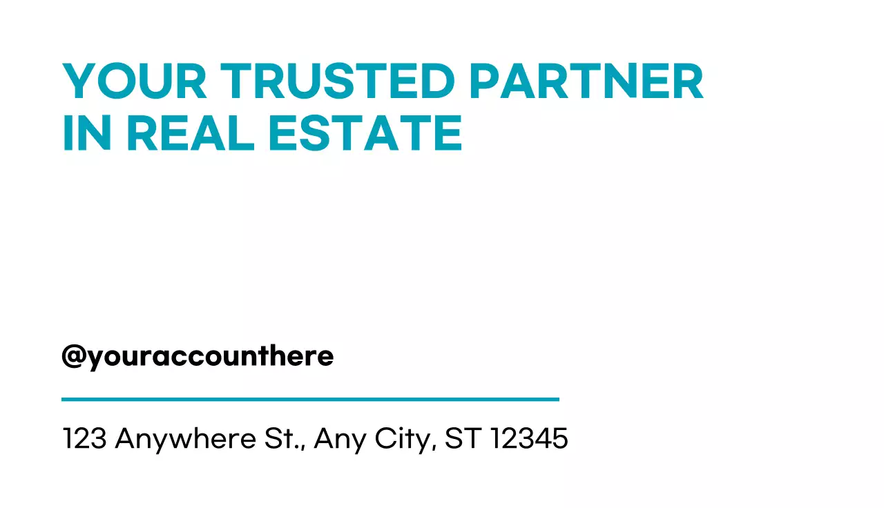 Teal Modern Real Estate Business Card