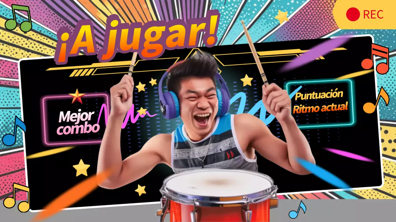 anuncio de música retro naranja