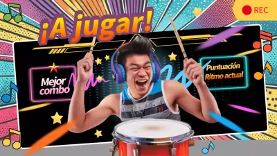 anuncio de música retro naranja