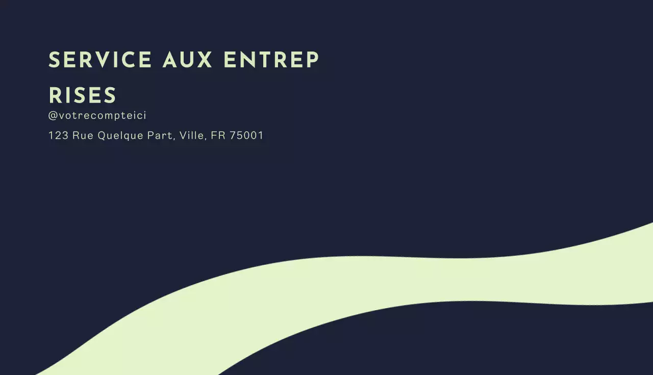 carte de visite moderne à la menthe