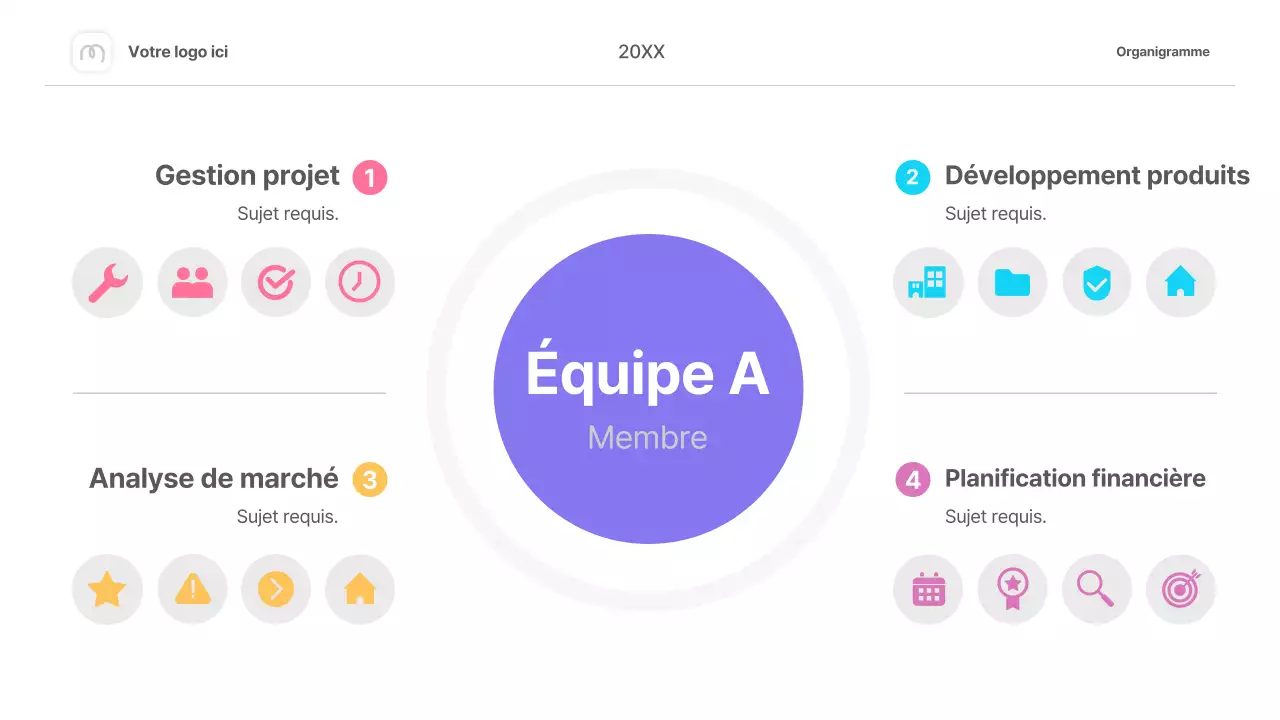 organigramme simple et coloré - infographie