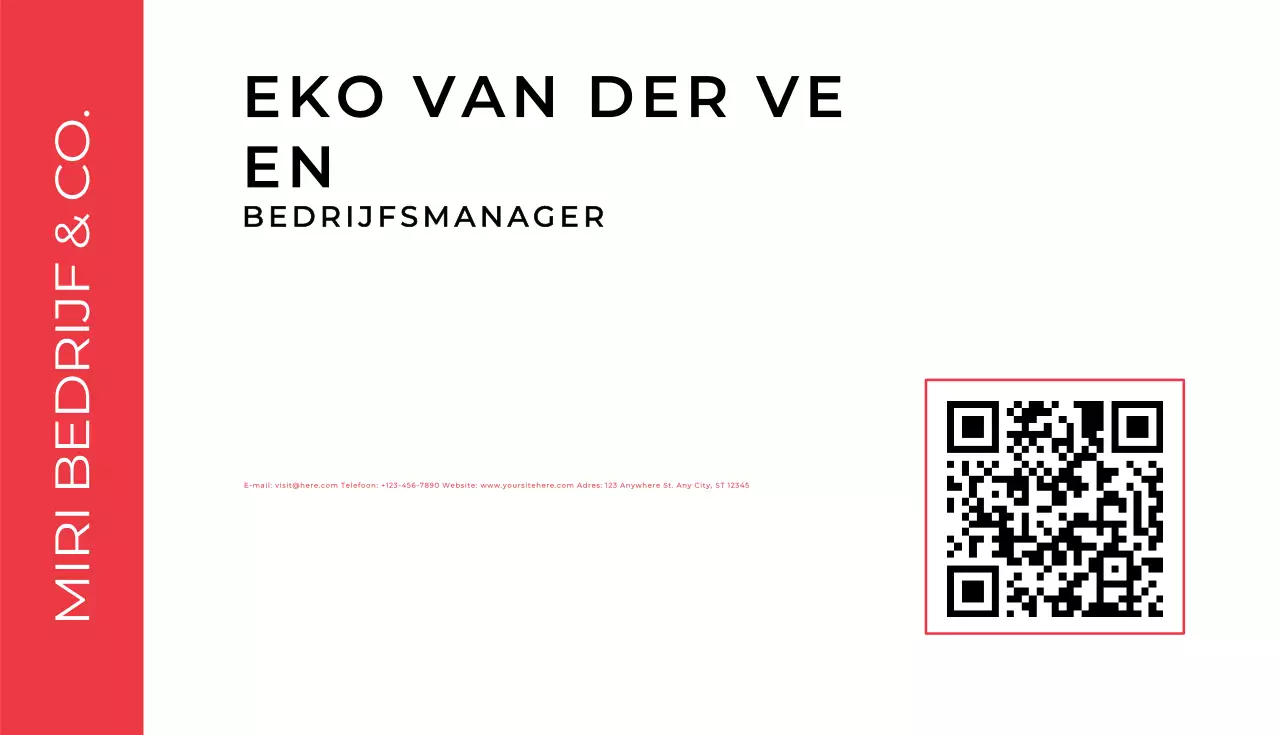 rood modern visitekaartje