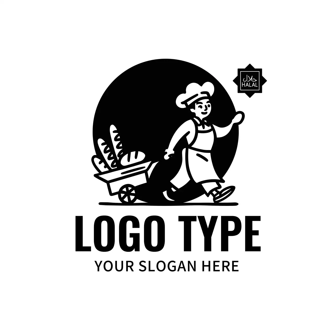 Black Simple Bakery Logo