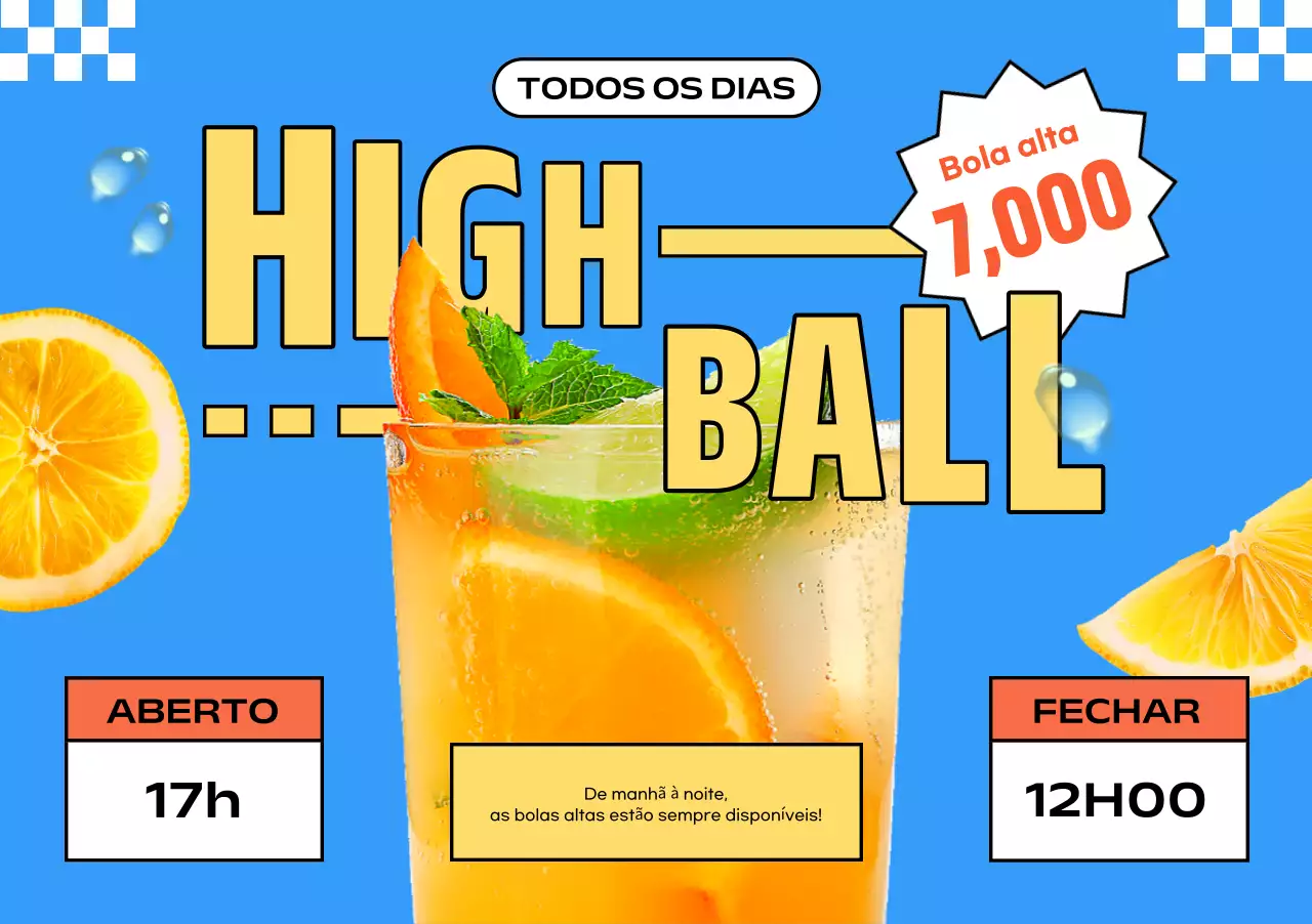 Anúncio Blue Pop Highball