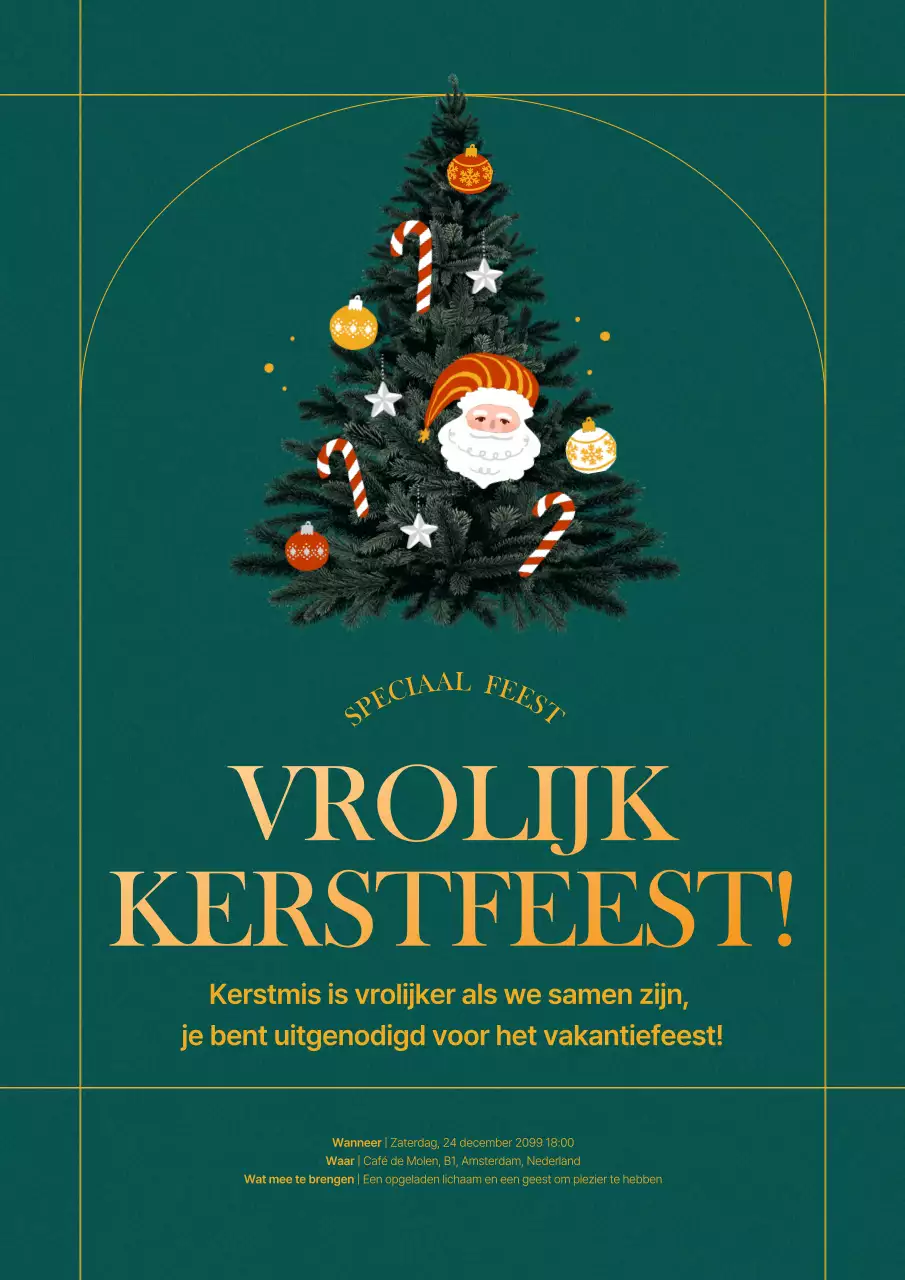 Abstracte Vintage Kerstuitnodiging