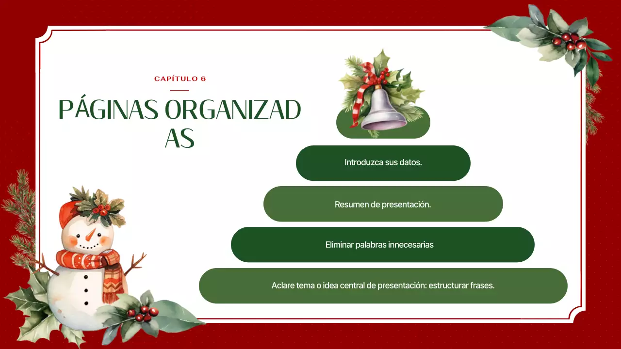 Lujoso planificador de fondo navideño en rojo