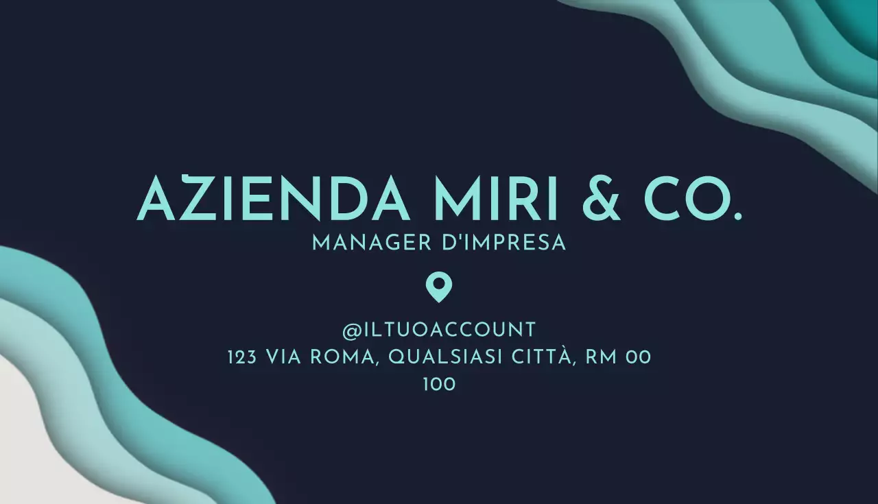 biglietto da visita moderno verde acqua