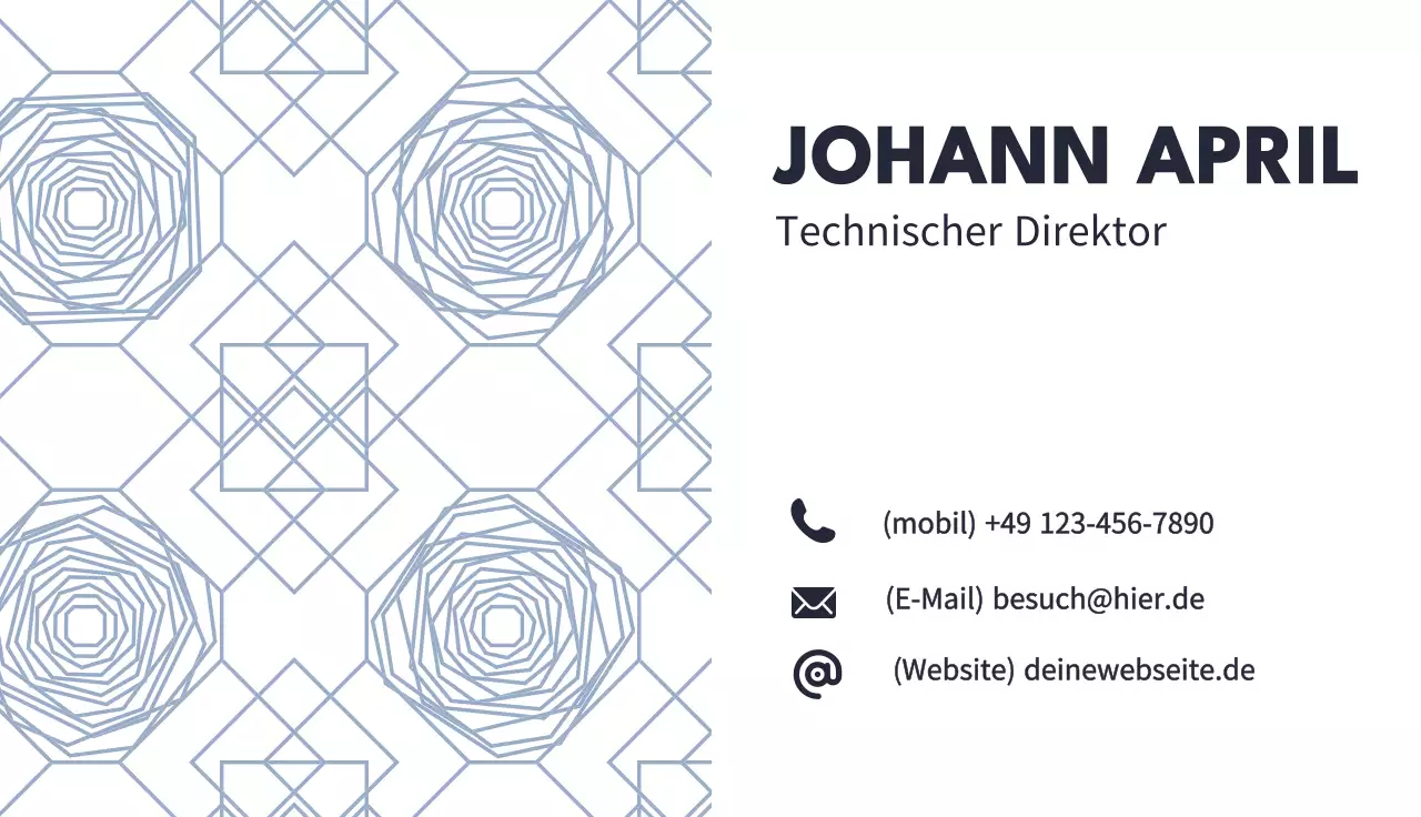 blaue geometrische Visitenkarte
