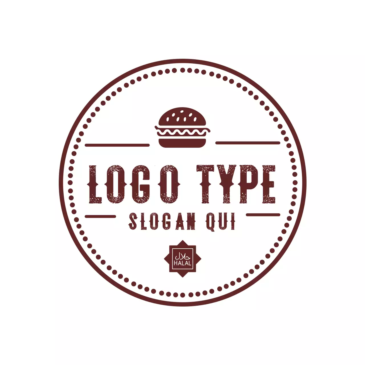 logo marrone retro hamburger