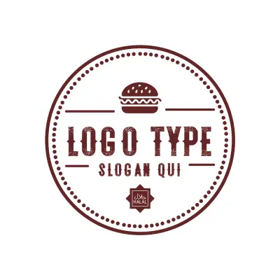 logo marrone retro hamburger