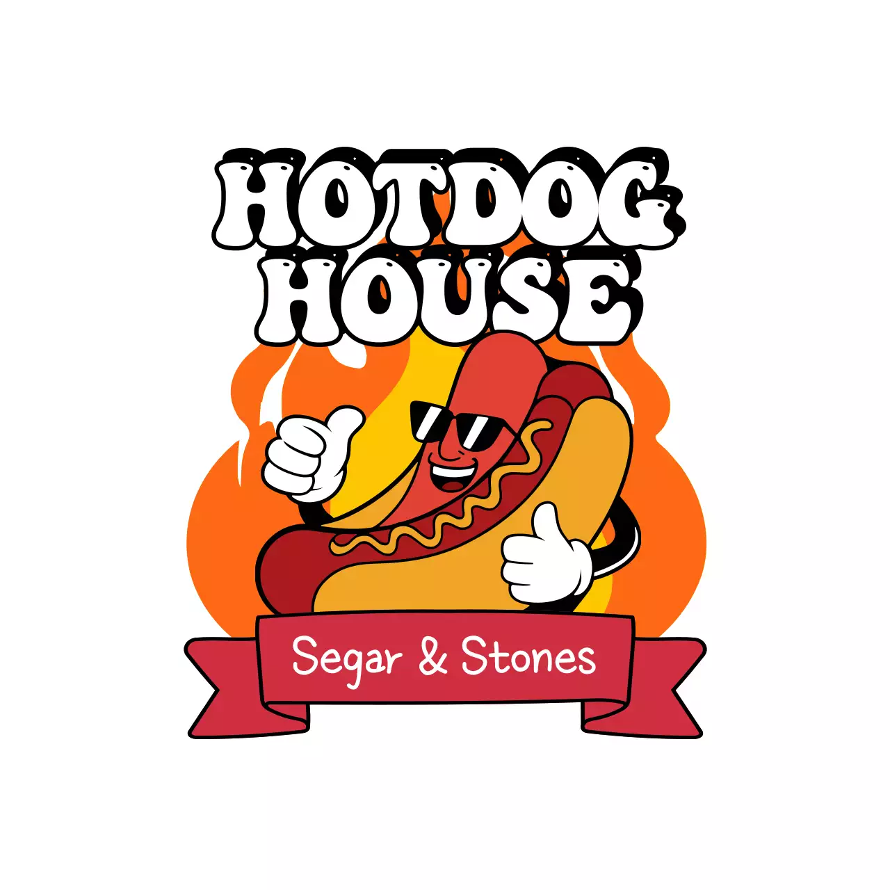 anuncio retro rojo de comida